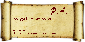 Polgár Arnold névjegykártya